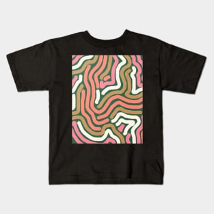 Line art, Abstract pattern, Retro abstract art Kids T-Shirt